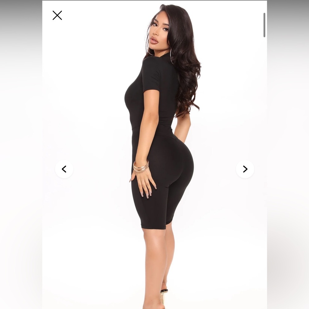 Fashion Nova Black Short Sleeve Jumpsuit